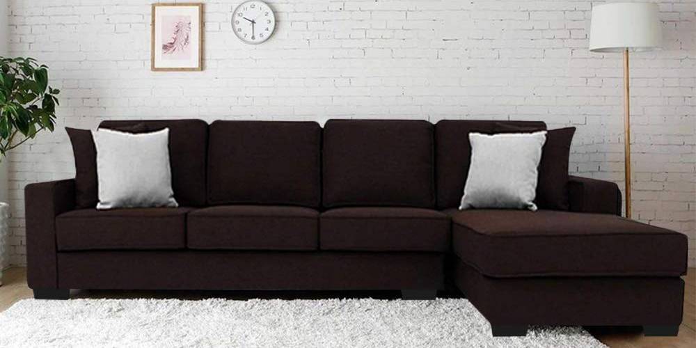 Spencer Fabric Sectional Sofa Brown Urban Ladder Spencer Fabric Sectional Sofa Brown, Sectional Lounge Sofa Brown