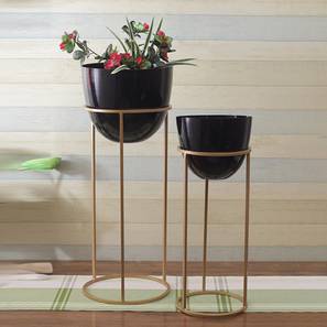 Fiona Wooden Top Plant Stand with Metal Base, Small