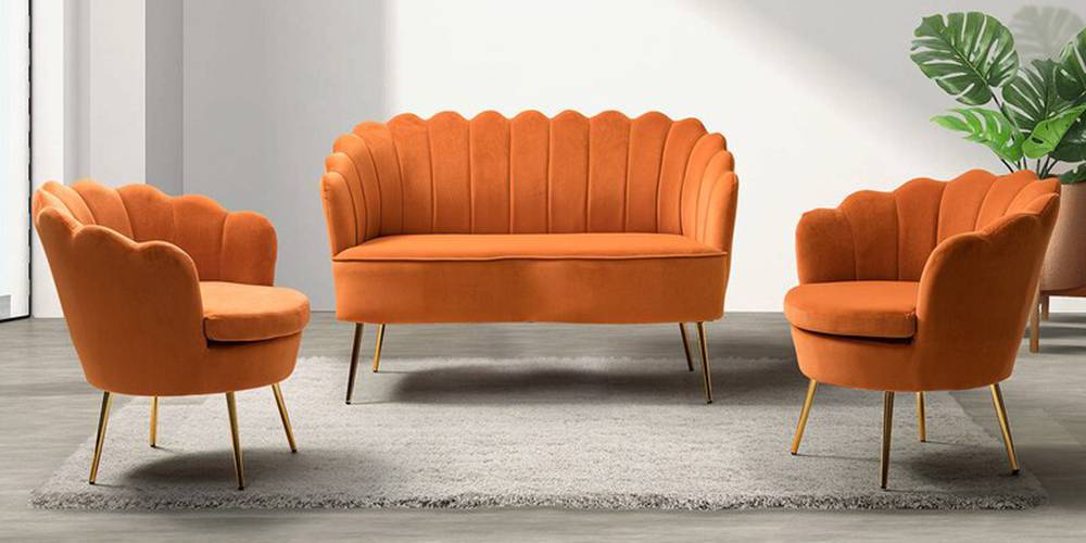 Orange outlet sofa set