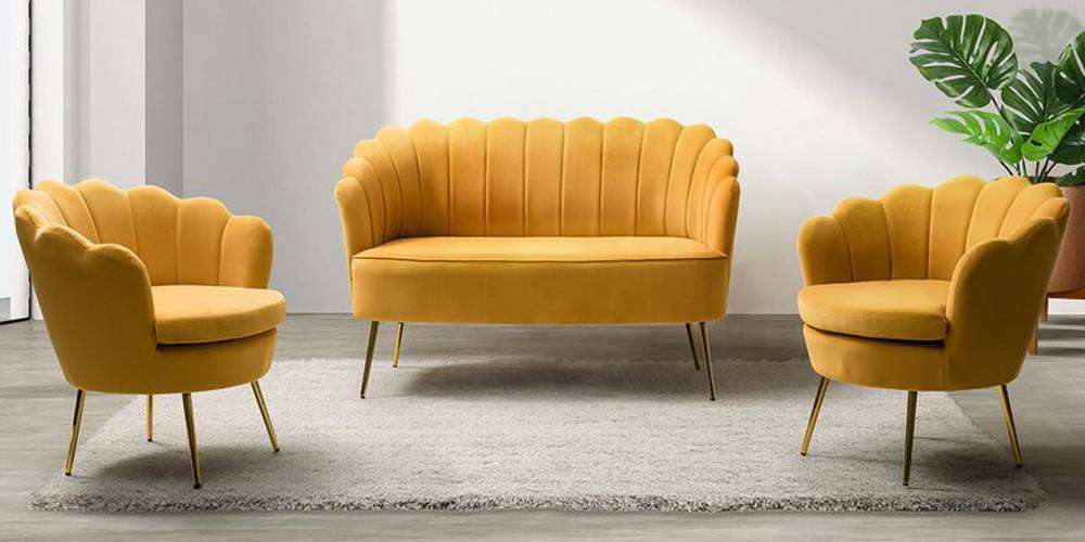 Mustard colour sofa set sale