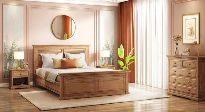 Natural wood online king bed
