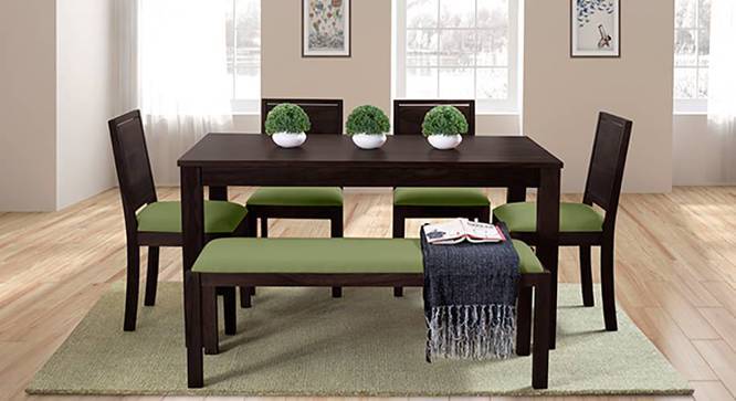 Arabia Oribi 6 Seater Dining Set With Bench Urban Ladder Arabia Oribi 6 Seater Dining Set, Green Dining Table Set