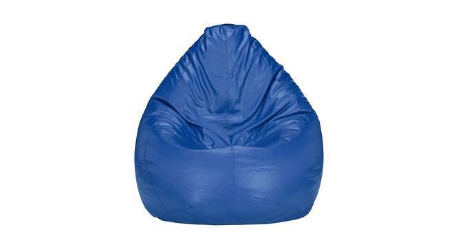 Eudes XXXL Leather Bean Bag with Beans in Blue Colour Urban Ladder