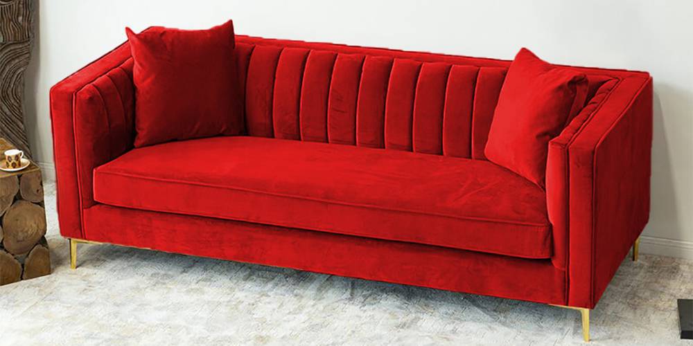 Tuxedo Fabric Sofa Red Urban Ladder