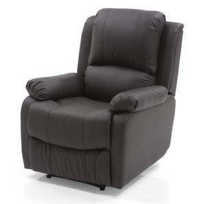 Recliner Sofa Chair Lazy Boy Tribbiani Wooden Leather Tribbiani Recliner Chocolate Brown Leatherette By Urban Ladder