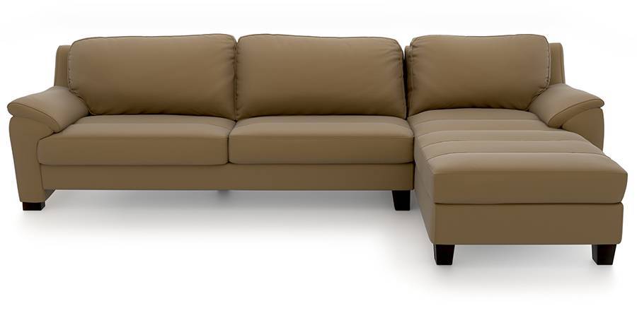 Farina Half Leather Sectional Sofa Camel Italian Leather Urban Ladder When you sit on the chaise the cheap velcro makes a horrific sound.