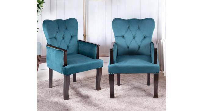 Arista Sheesham Wood Accent Chair Set of 2 in Turquoise Urban Ladder