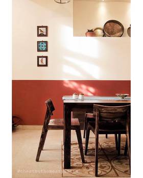 Throwback time! Dining Table: Brighton 6 Seater Table, Dining Chairs : Gordon Dining Chairs, Brass vessels: from the old home! Thanks to Urban Ladder I have a lovely contemporary and modern Dining Hall!